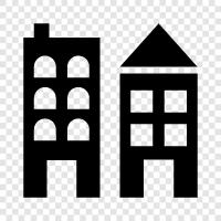 community, neighborhoods, business districts, shopping icon svg