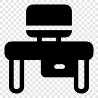 computer desk, computer table, computer chair, computer system icon svg