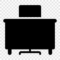 computer desk, desk chair, desk organizer, desk pad icon svg