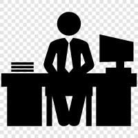 computer desk, work desk, office desk, study desk icon svg