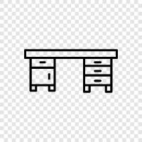 computer desk, office desk, computer table, work desk icon svg