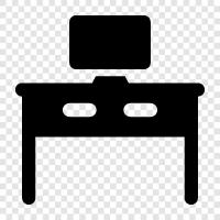 computer desk, office desk, home desk, drafting desk icon svg