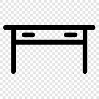 computer desk, workplace desk, study desk, office desk icon svg