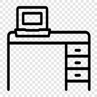 computer desk, computer chair, computer stand, computer monitor icon svg