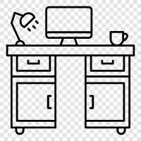 computer desk, computer table top, computer table legs, computer desk chair icon svg