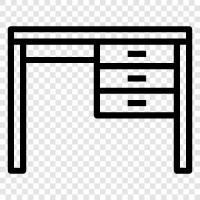 bilgisayar masası, ofis masası, masa sandalyesi, masa organizatörü ikon svg