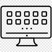 computer, monitor, software, internet icon svg