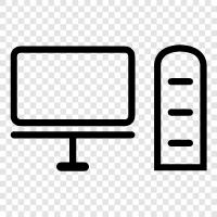 computer, laptop, computer desk, workstation icon svg