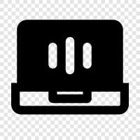 computer, device, note, battery icon svg