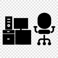 computer table top, computer desk, computer chair, computer monitor icon svg