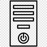 Computerturm, Computerschrank, Computergehäuseventilatoren, Computergehäusekühlung symbol