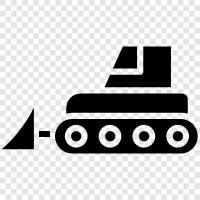 Betonausrüstung, Crawler Bulldozer, Schwere Ausrüstung, Dump Truck symbol