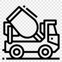 Concrete Mixer, Concrete Pump, Truckload, Loading Dock icon svg