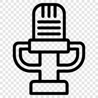 condenser microphone, digital microphone, podcast microphone, voice recorder icon svg