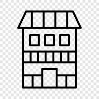 daire, townhome, loft, townhouse ikon svg