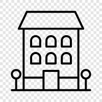 condominiums, single family homes, townhouses, apartments icon svg