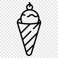 Konus, Eis, gefrorener Joghurt, weicher Servierer symbol
