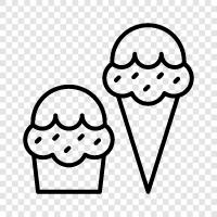 cones, Scoop, Sundae, Ice Cream icon svg