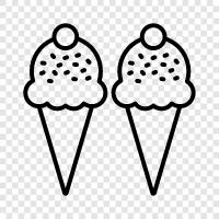 cones, sundaes, ice cream truck, ice cream parlor icon svg