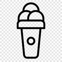 koniler, flavors, sundaes, buz kreması salonları ikon svg