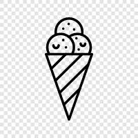 cones, sundaes, cream, scoops icon svg