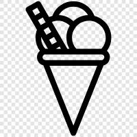 cones, toppings, flavors, kids icon svg