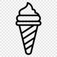 cones, flavors, toppings, frozen desserts icon svg