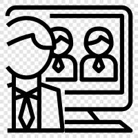 conference, video, online, conference online icon svg