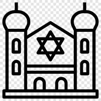 Congregation, temple, rabbi, Jewish icon svg