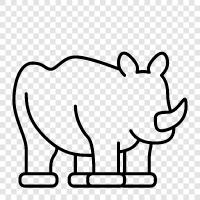 conservation, endangered, poaching, rhino icon svg