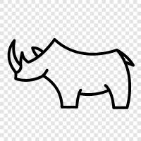 conservation, endanger, extinction, rhino icon svg