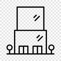 Bau, Hausbau, Baustoffe, Hausbaumaterialien symbol