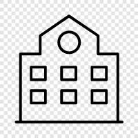 construction, design, architecture, classrooms icon svg