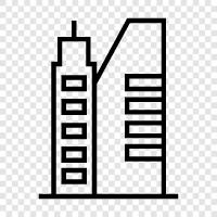 inşaat, mühendislik, mimarlık, skyscraper ikon svg