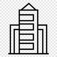 inşaat, mühendislik, çelik, skyscraper ikon svg