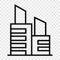 inşaat, mühendislik, mimarlık, skyscraper ikon svg