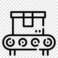 conveyor belt, food conveyor, industrial conveyor belt, food processing icon svg