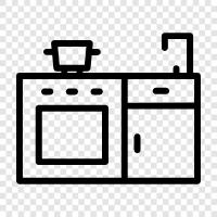 cooking, pantry, refrigerator, oven icon svg