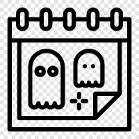 costumes, parties, candy, trick or treat icon svg