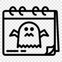 costumes, pumpkins, spooky, haunted houses icon svg