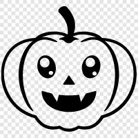 costumes, pumpkins, candy, Halloween icon svg