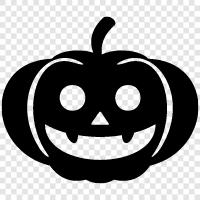 costumes, candy, pumpkins, haunted houses icon svg