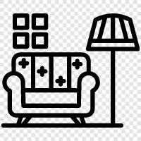 couch, set, furniture, living room icon svg