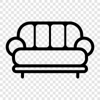 Couch, Couches, Loveseat, Sofa Bed icon svg