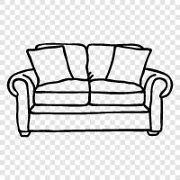 Couch, Bed, Sofa Bed, Ottoman icon svg