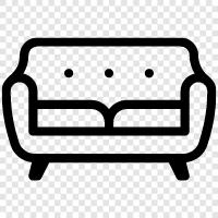 Couch, Bed, Leather, Ottoman icon svg