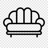 Couch, Sleeper, Ottoman, Sofa icon svg