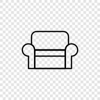 couch, chair, living room, bedroom icon svg