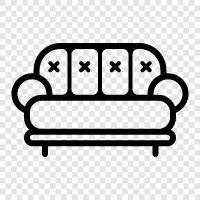 Couch, Living Room, Bed, Ottoman icon svg