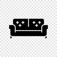 Couch, Bed, Bedroom, Living Room icon svg